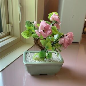 Pink and Green Artificial Bonsai Tree